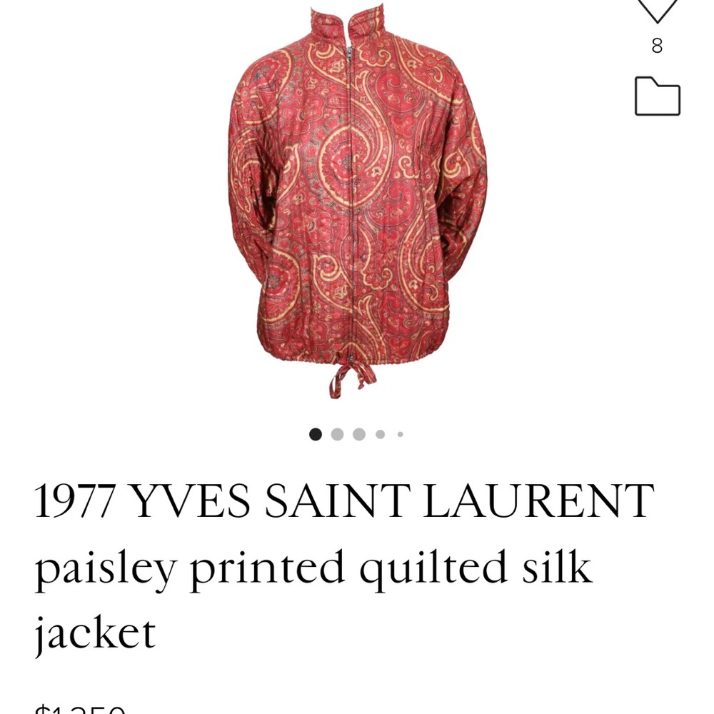 1977 vintage Yves Saint Laurent Quilted jacket